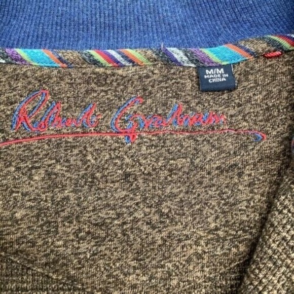 Robert Graham Mens Long Sleeve 1/4 Zip Pullover‎ Sweater Size Medium - Picture 4 of 8